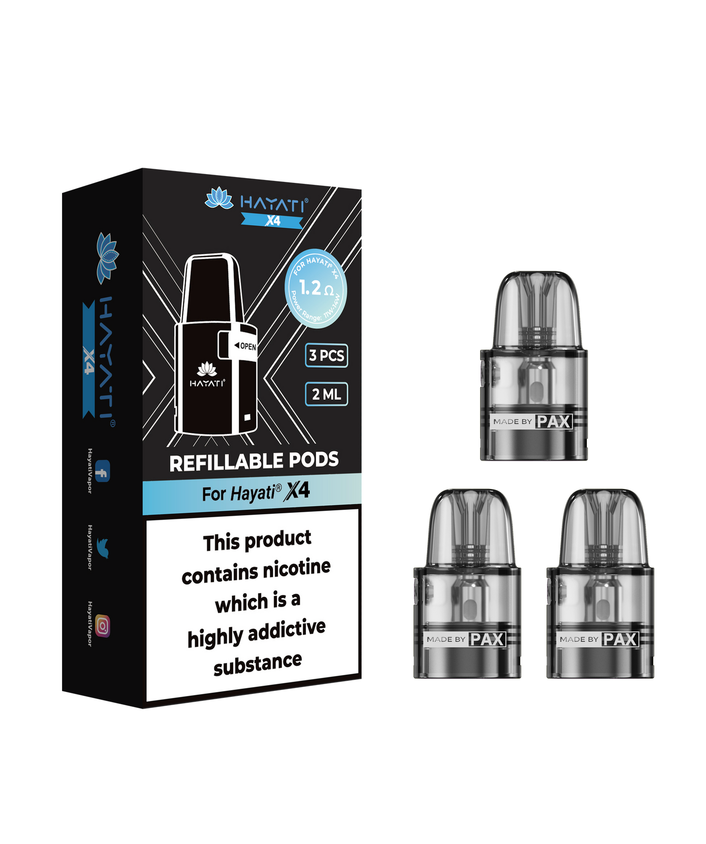 Hayati X4 Refillable Replacement Pods - Pack of 3